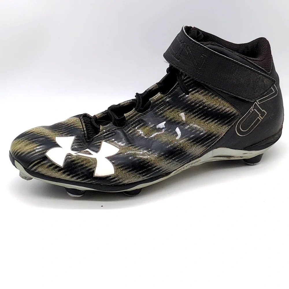 Under Armour Shoes‎ Mens C1N Green Black 13E Football Cleats Mid Top 1275483-001